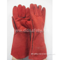 Red Split Leather Welder Glove, Pass CE (DLW619)